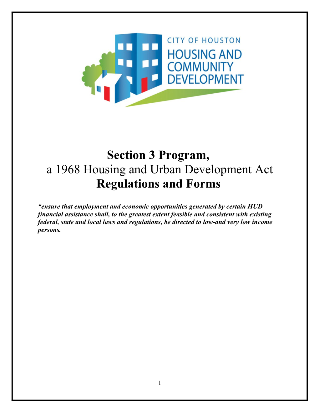 A 1968 Housing and Urban Development Act