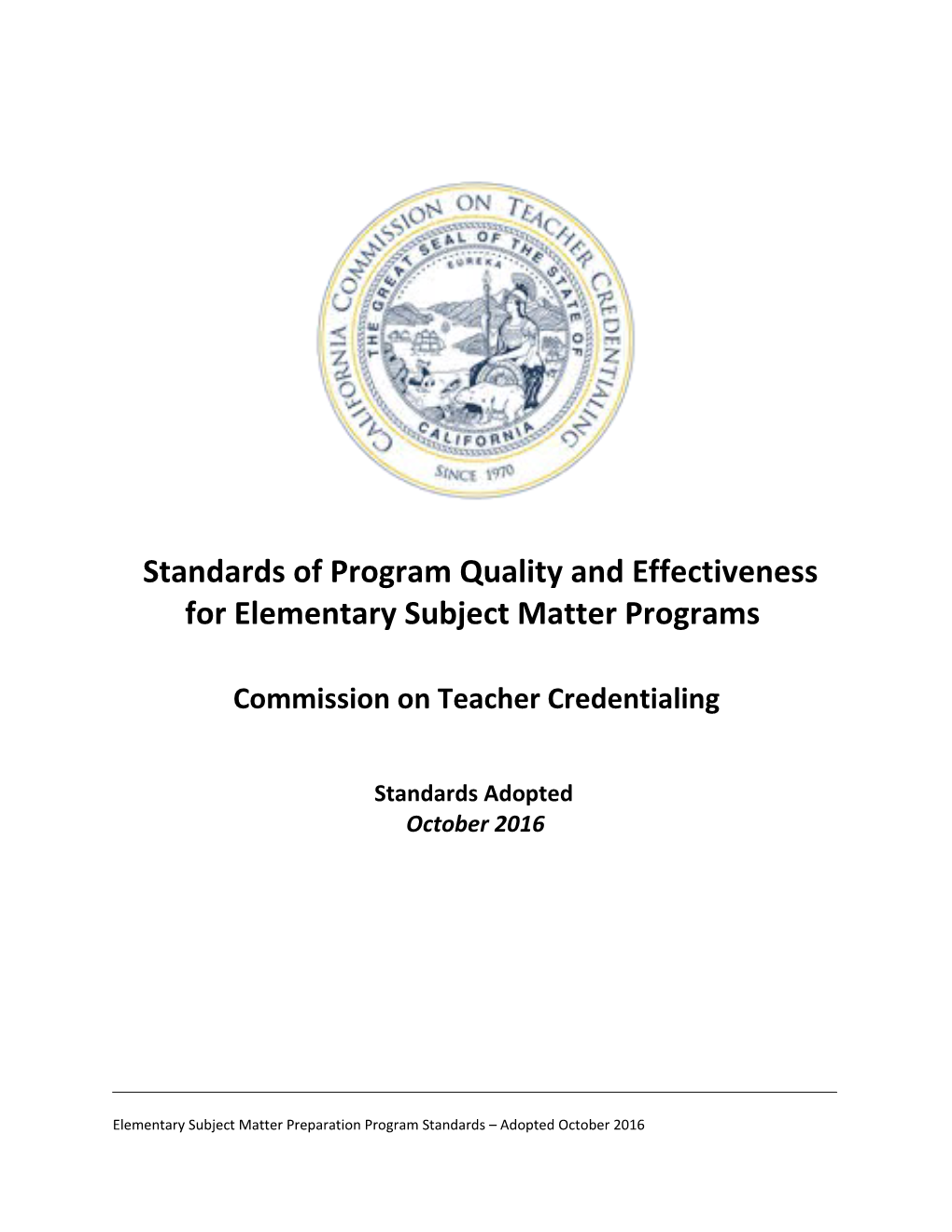 Proposed SB 2042 Multiple And Single Subject Preliminary Credential Program Standards