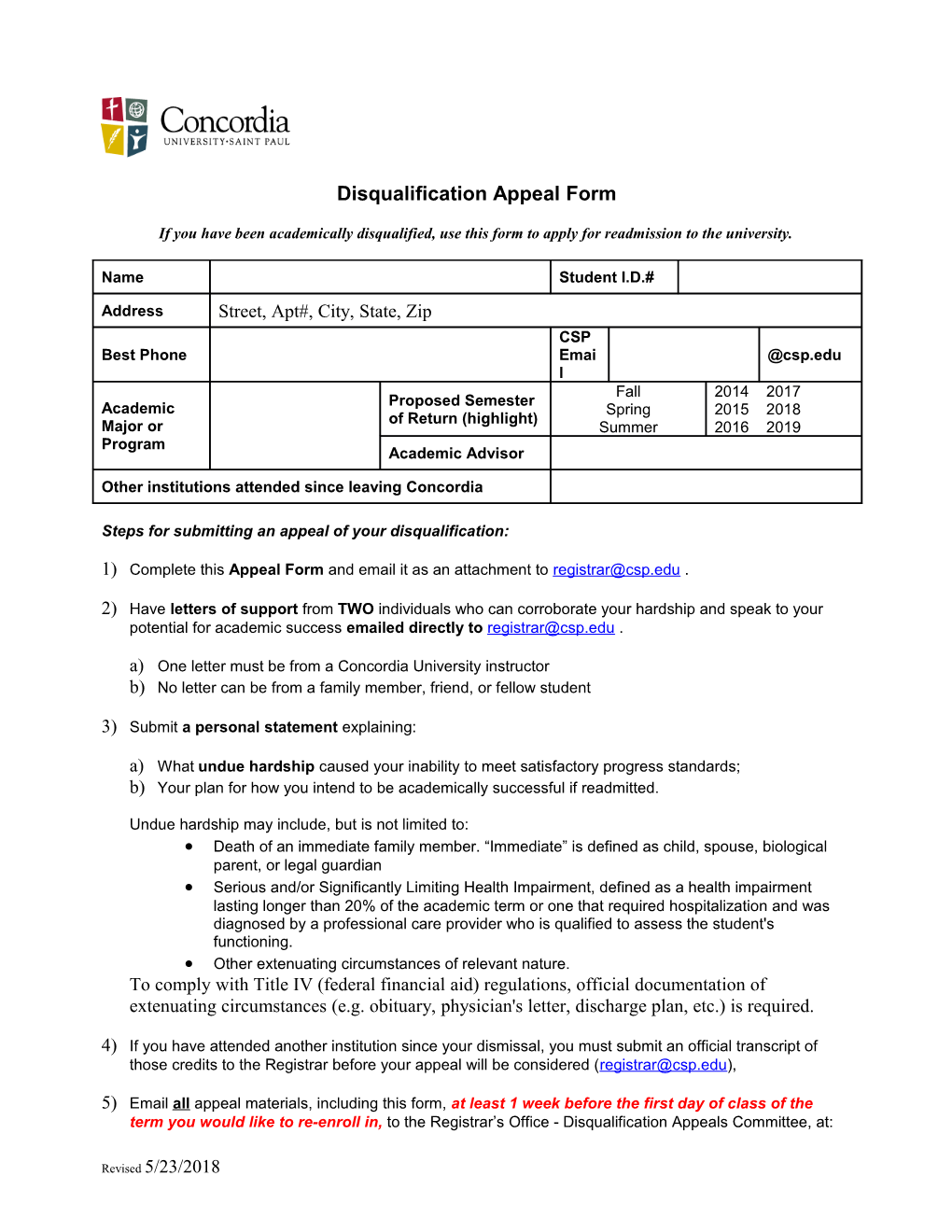 Steps for Submitting an Appeal of Your Disqualification