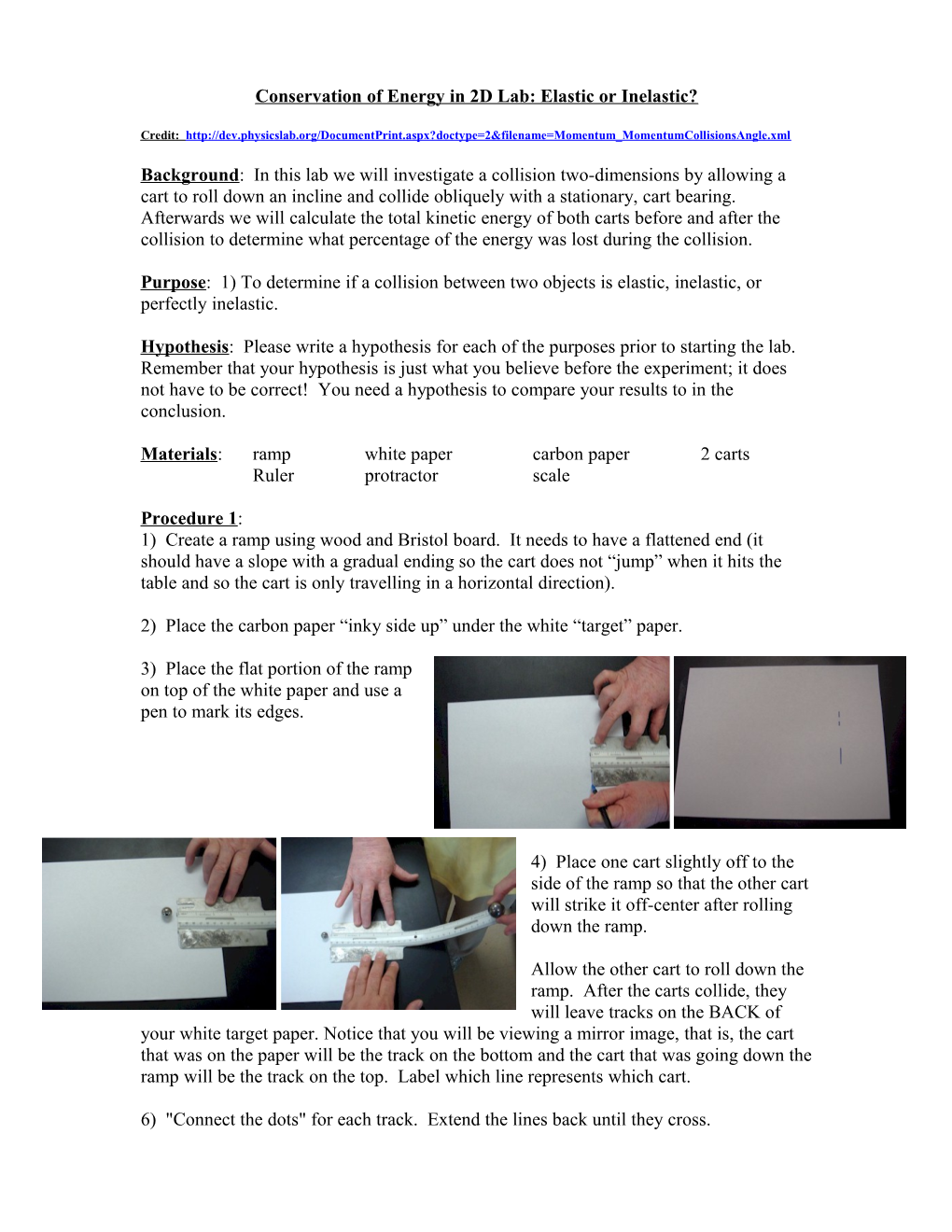 Physics Lab: Conservation of Momentum in 2D, Elastic Or Inelastic