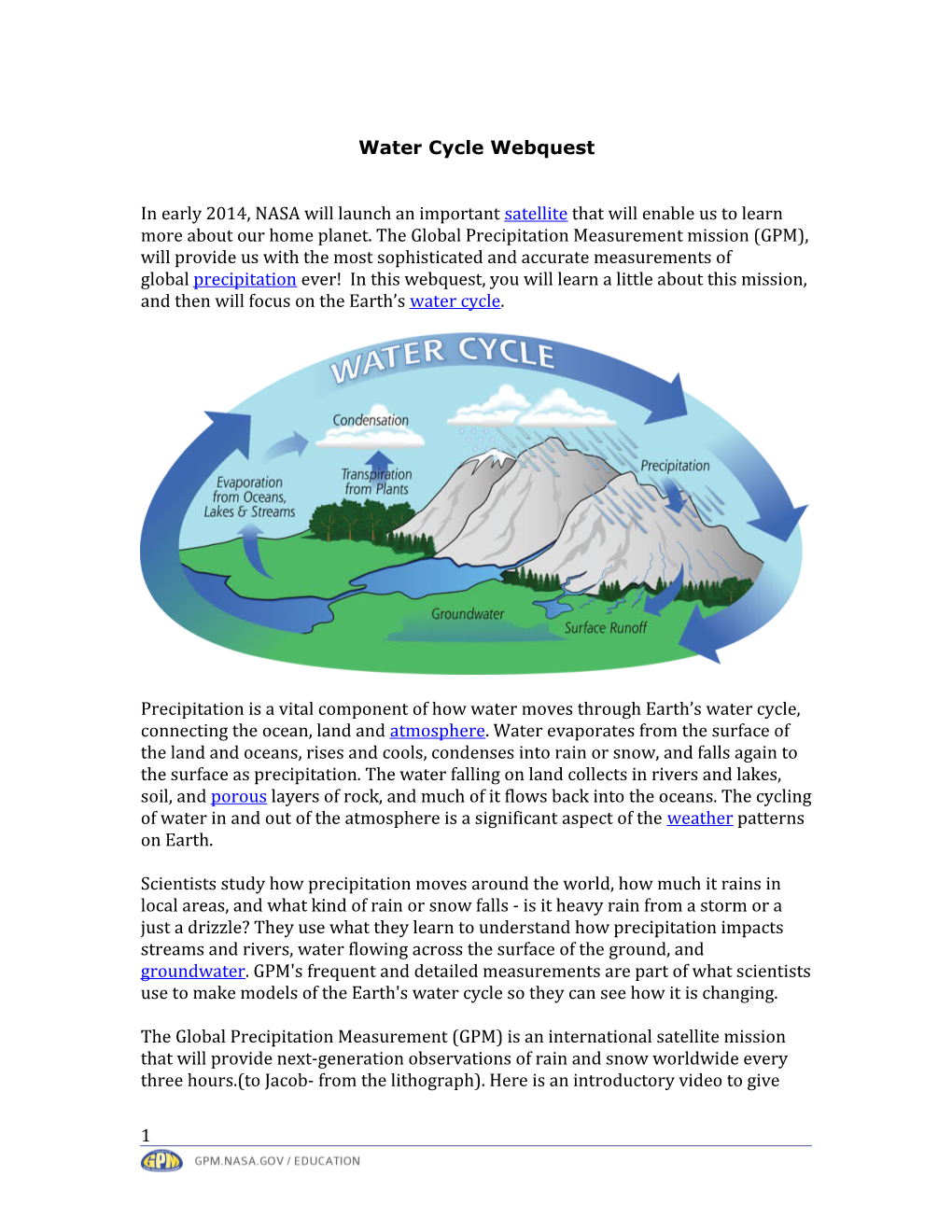Water Cycle Webquest