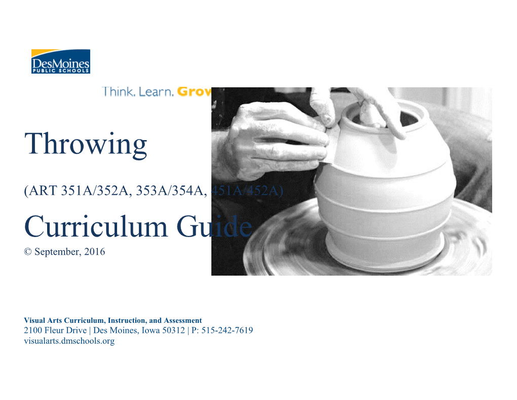 Throwing (ART 351A/352A, 353A/354A, 451A/452A) Curriculum Guide