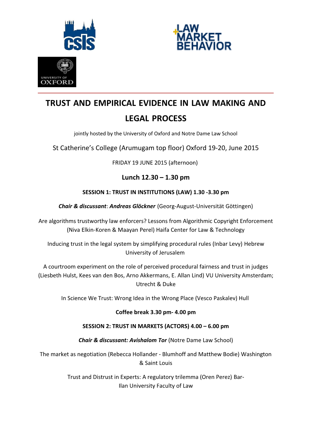 Trust and Empirical Evidence in Law Making and Legal Process