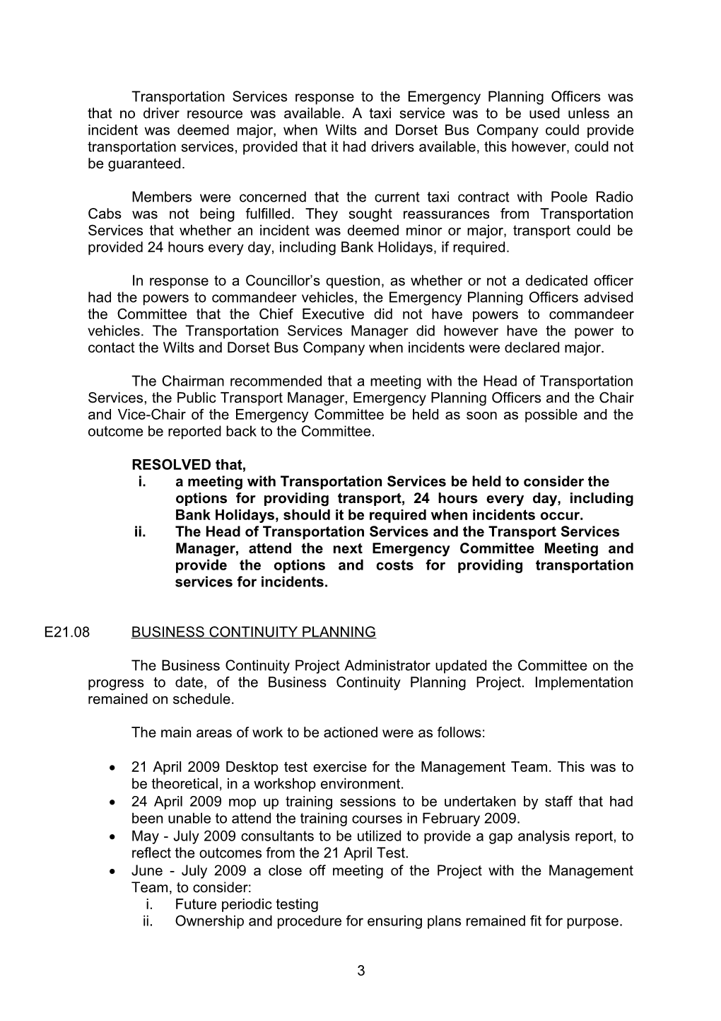 Minutes - Emergency Committee - 27 April 2009