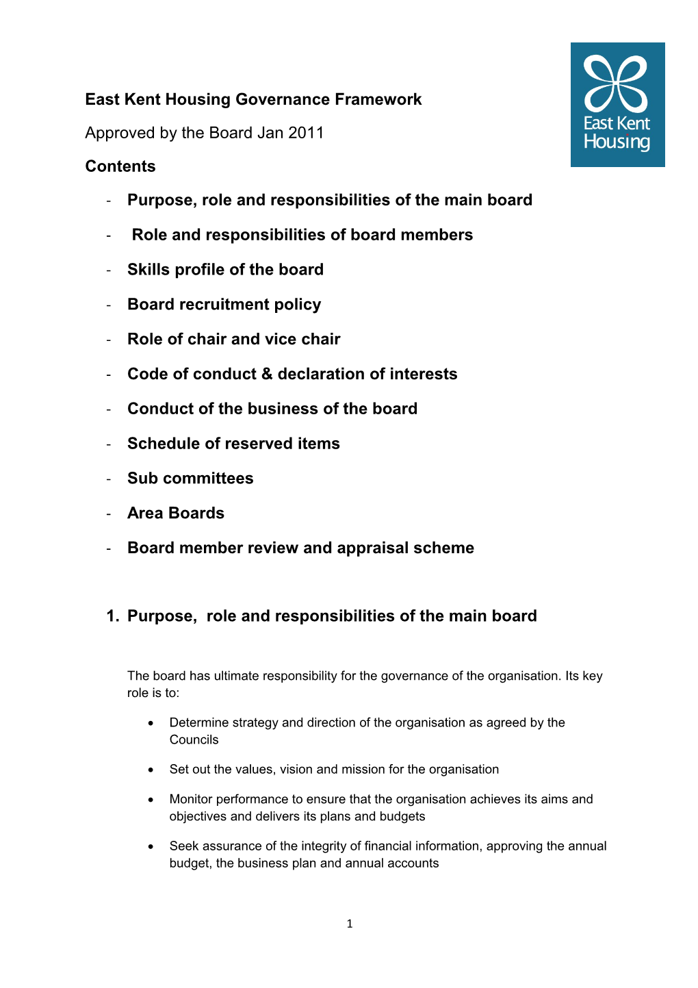 East Kent Housing Governance Framework