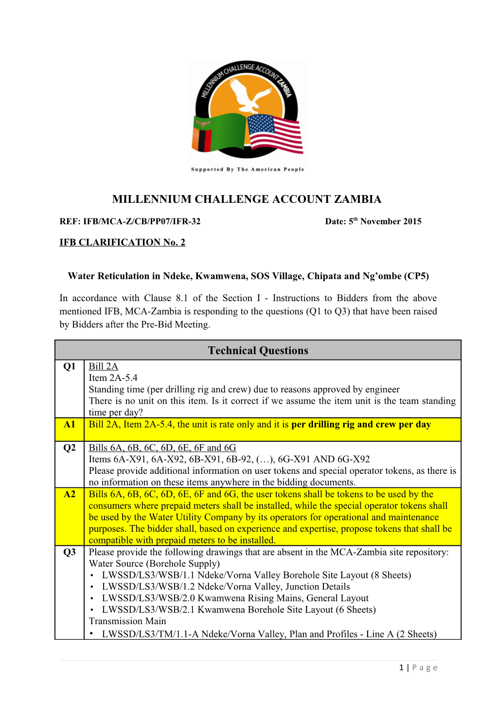 Millennium Challenge Account Zambia