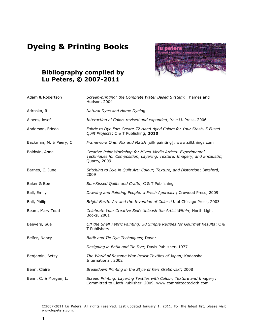 Dyeing & Printing Books