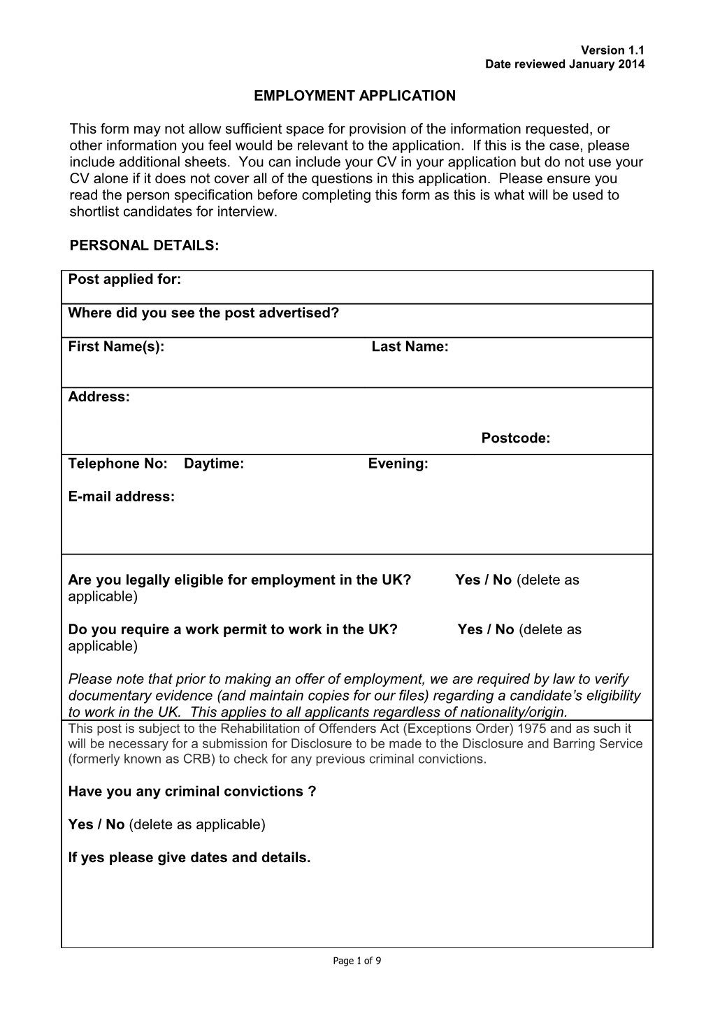 Employment Application s31