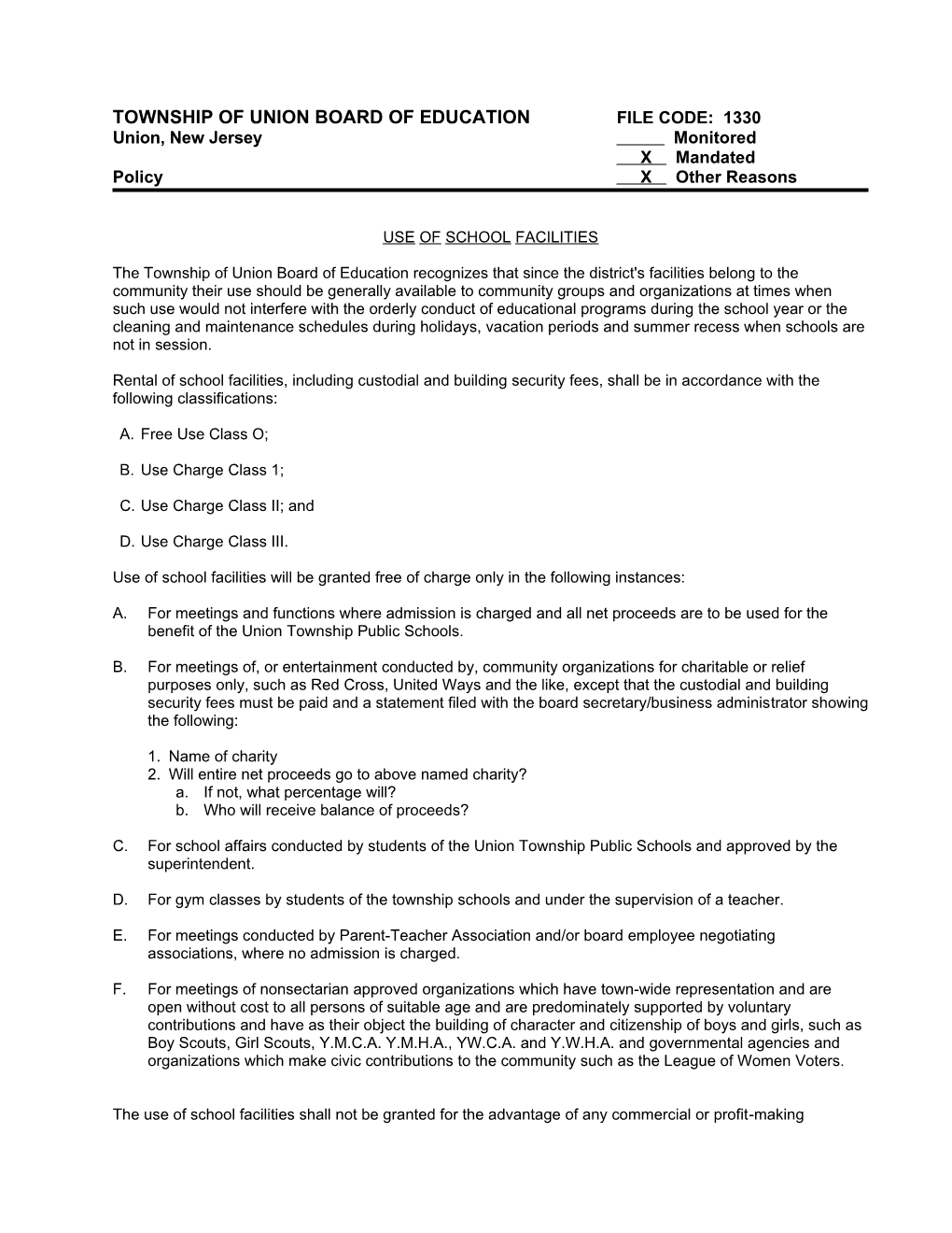 Critical Policy Reference Manual