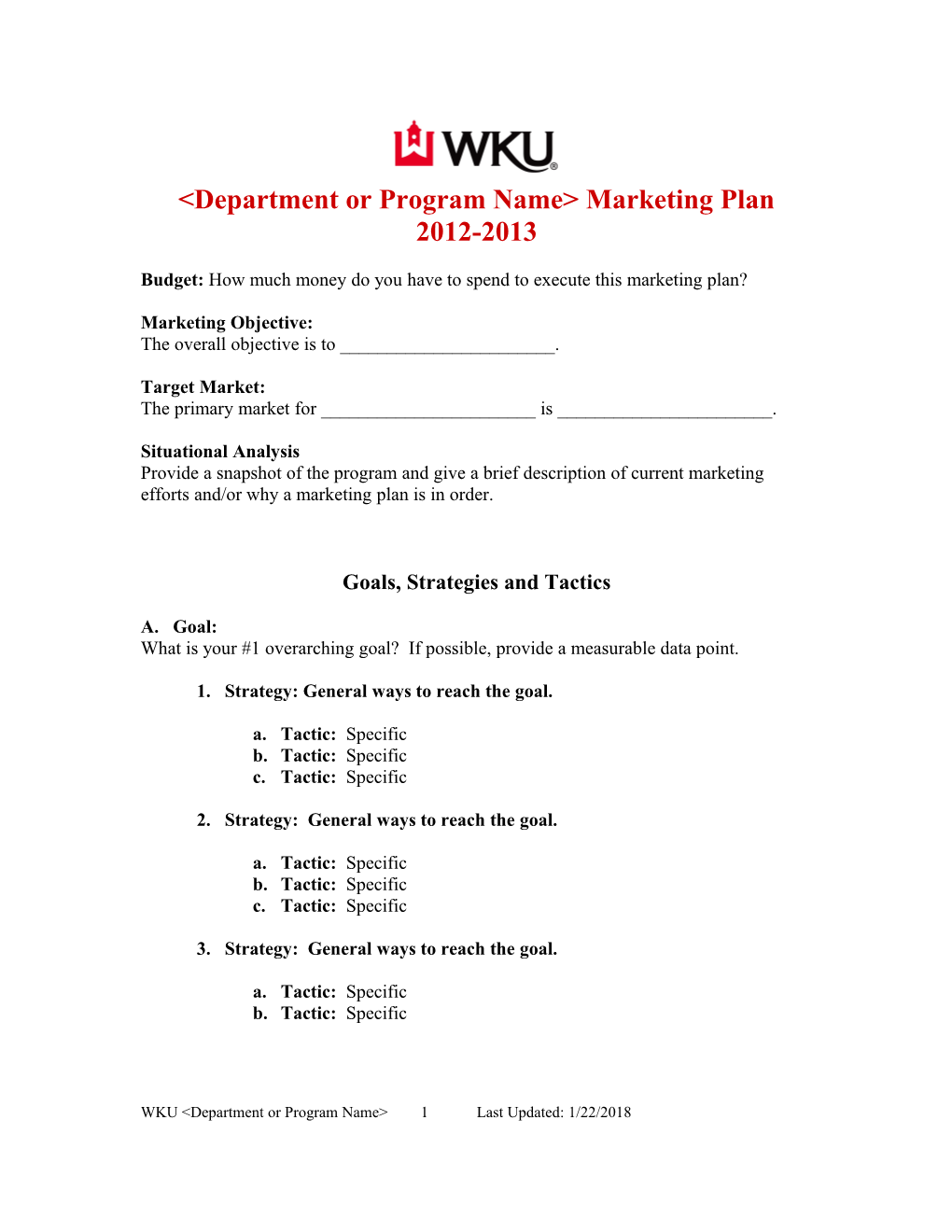 2001 Camping World Marketing Plan Draft #4