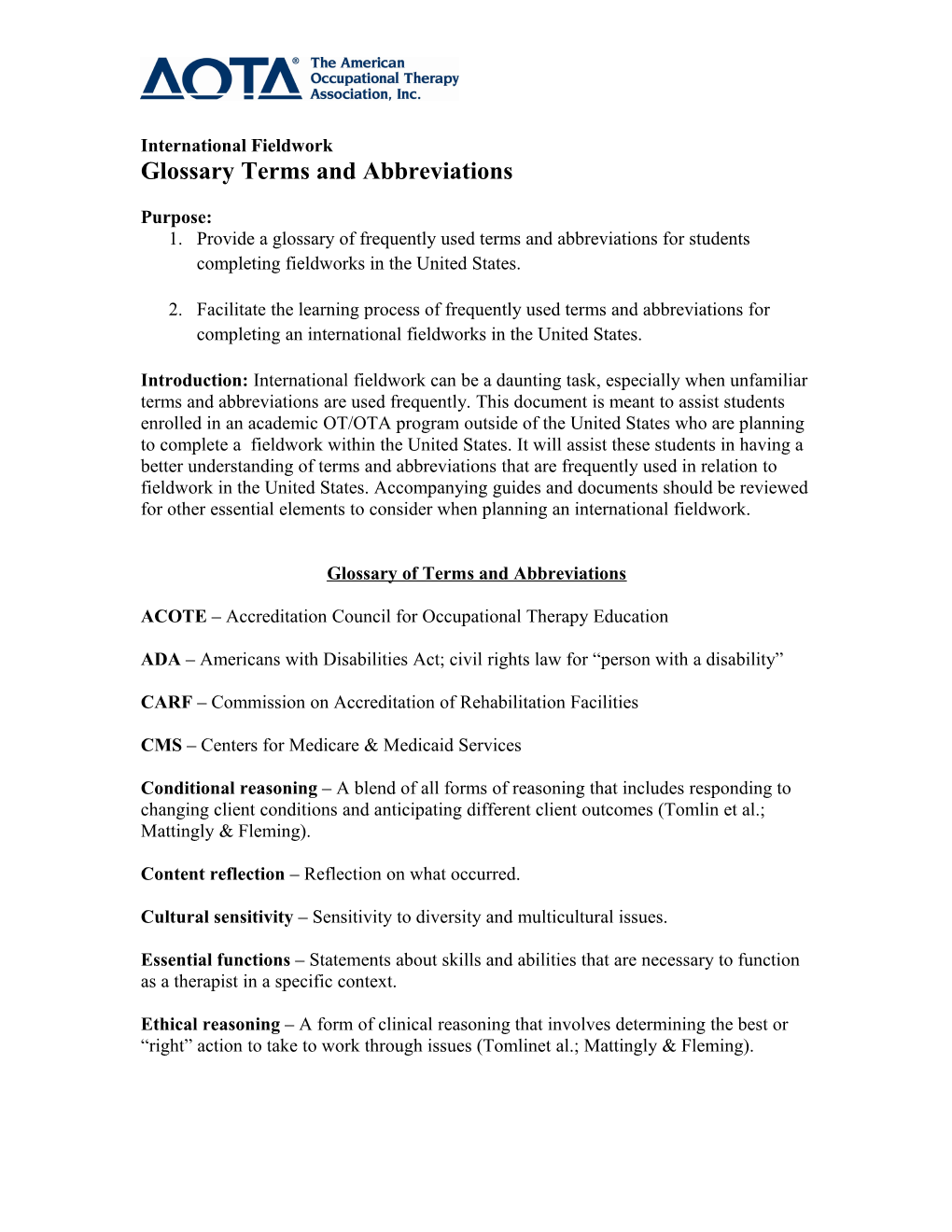 Glossary Of Terms And Abbreviations
