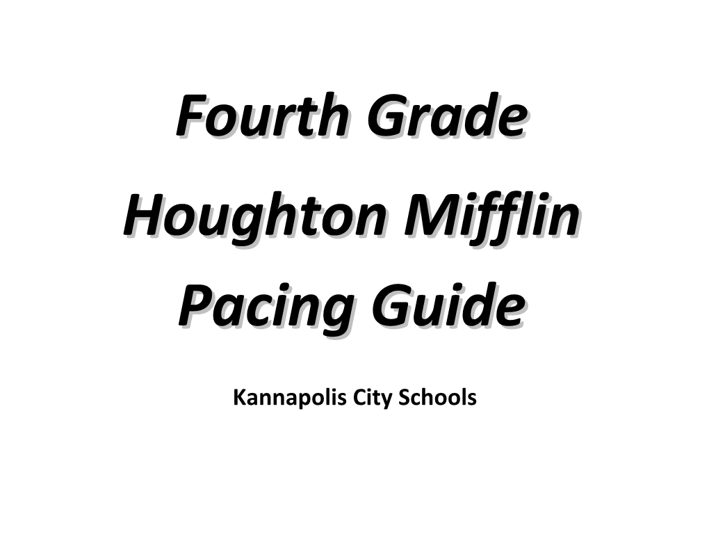 Houghton Mifflin Pacing Guide