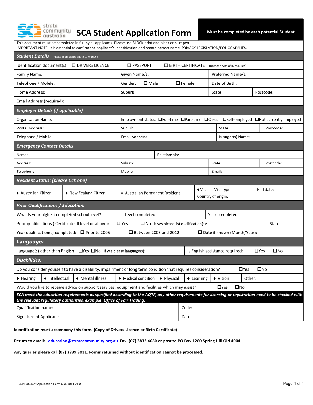 BAP Enrolment Form