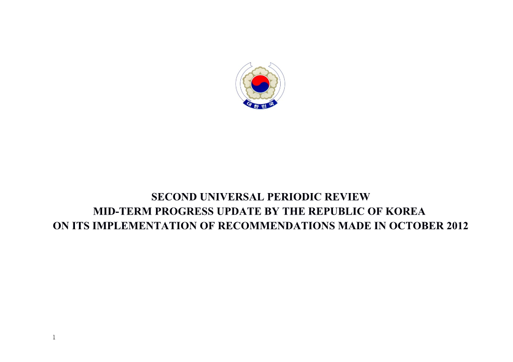 Mid-Term Progress Update by the Republic of Korea