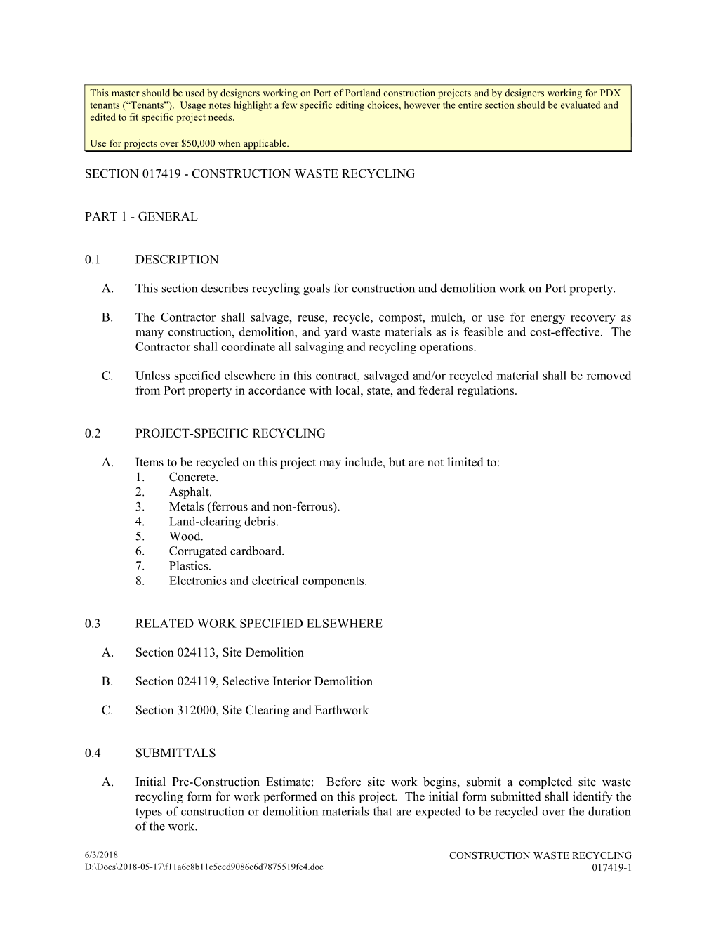 Section 017700 - Closeout Procedures