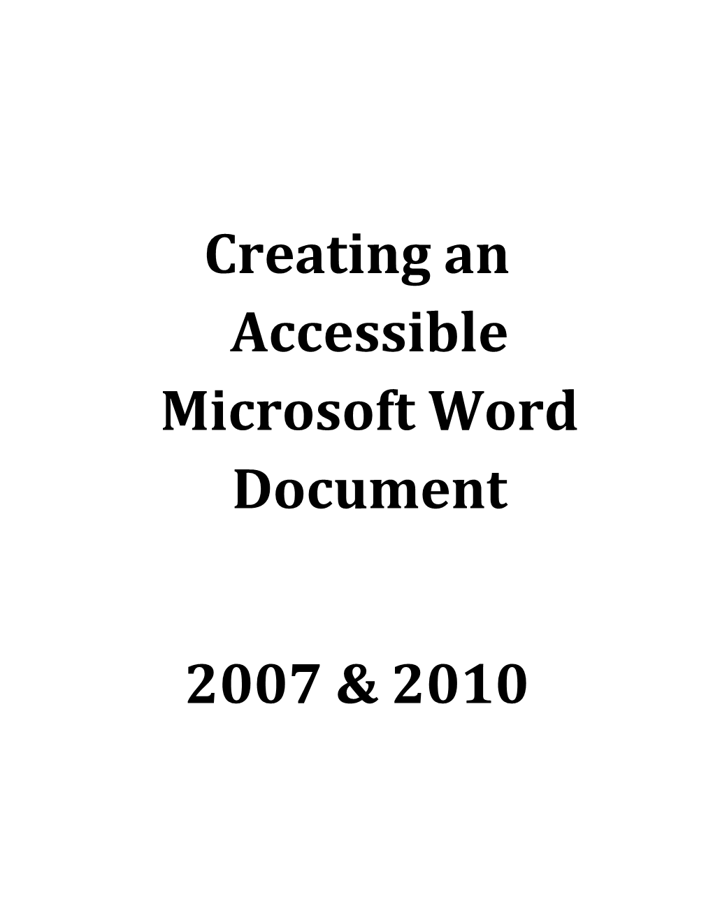 Word Accessibility Instructions