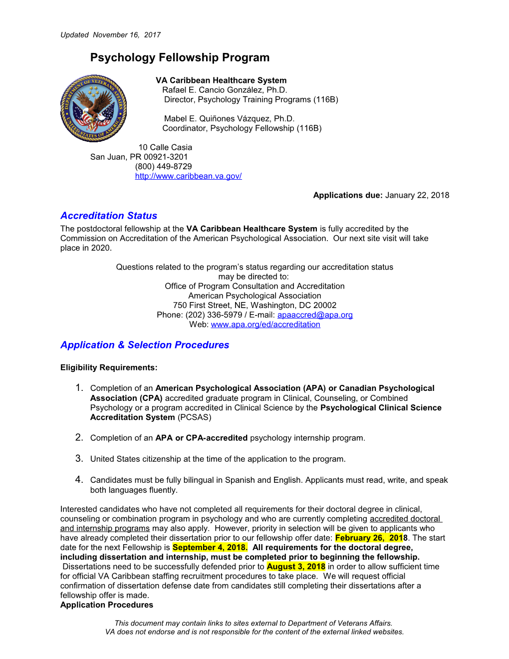 VA Caribbean Healthcare System Psychology Fellowship - VA - U.S. Department of Veterans Affairs