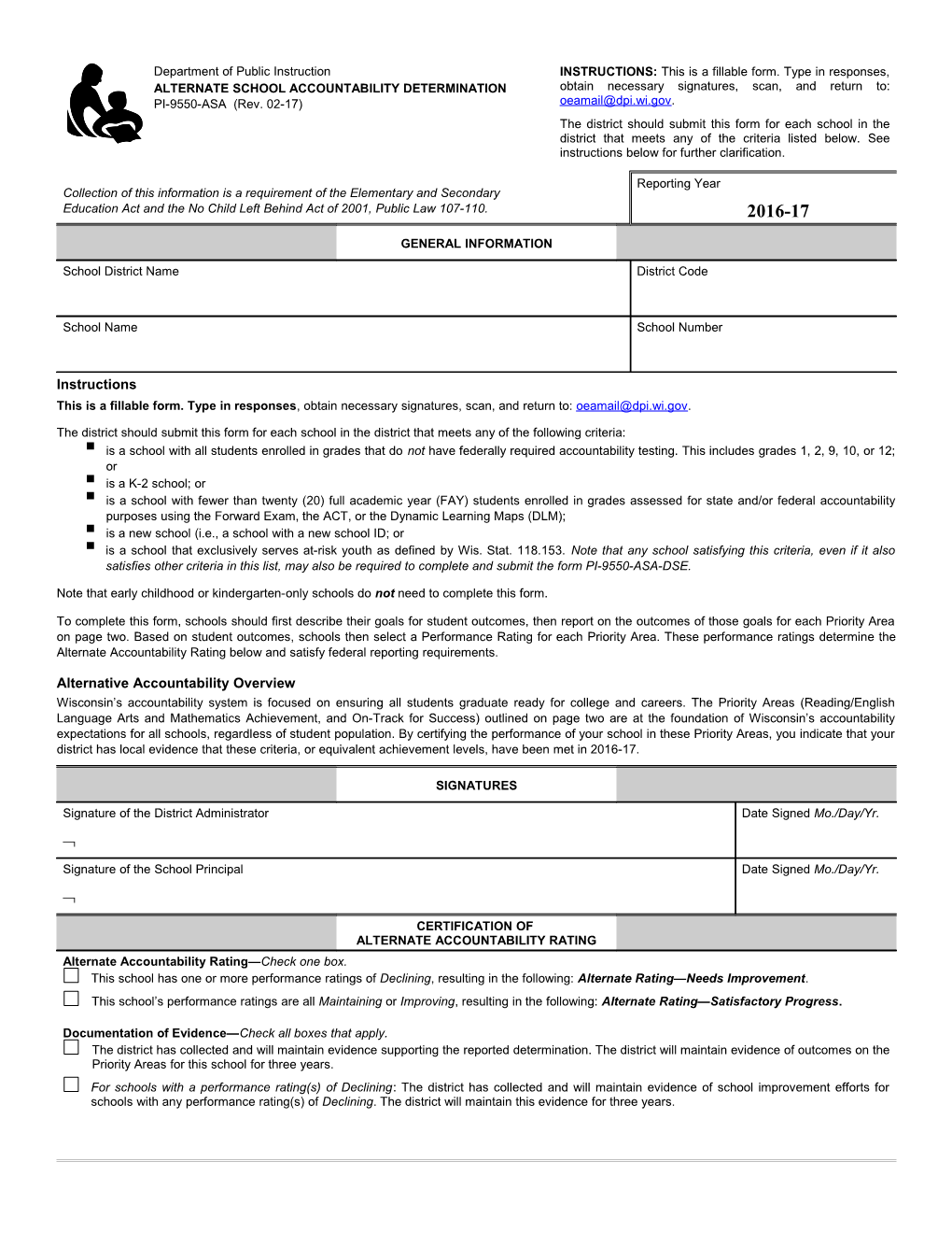 This Is a Fillable Form. Type in Responses , Obtain Necessary Signatures, Scan, and Return