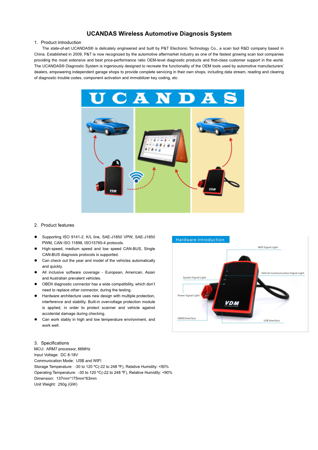 UCANDAS Wireless Automotive Diagnosis System