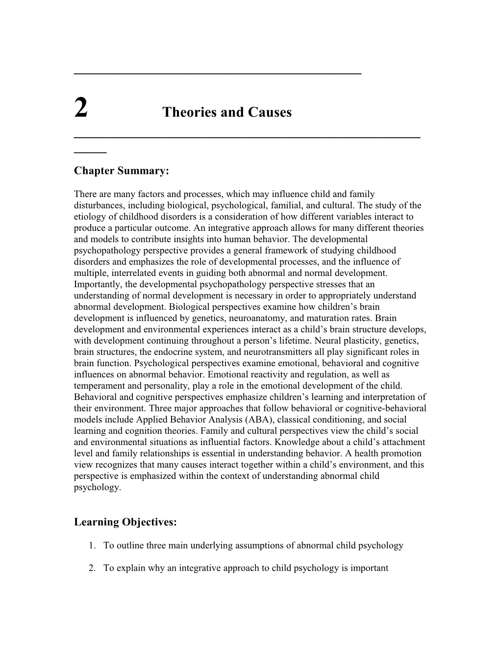 2 Theories and Causes