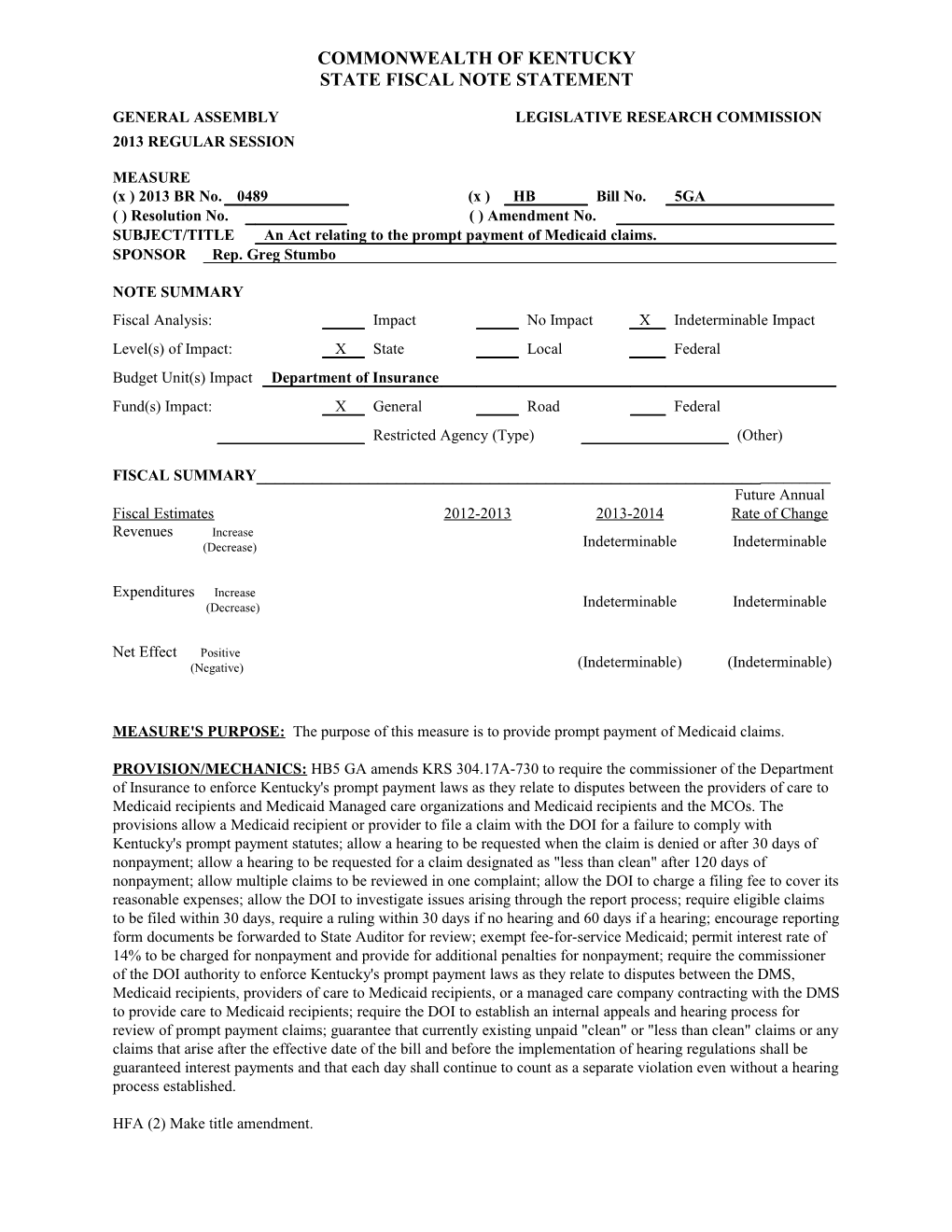 Commonwealth of Kentucky s102