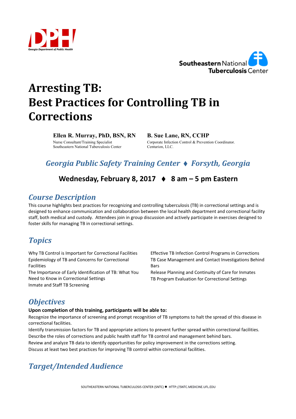 Best Practices for Controlling TB in Corrections