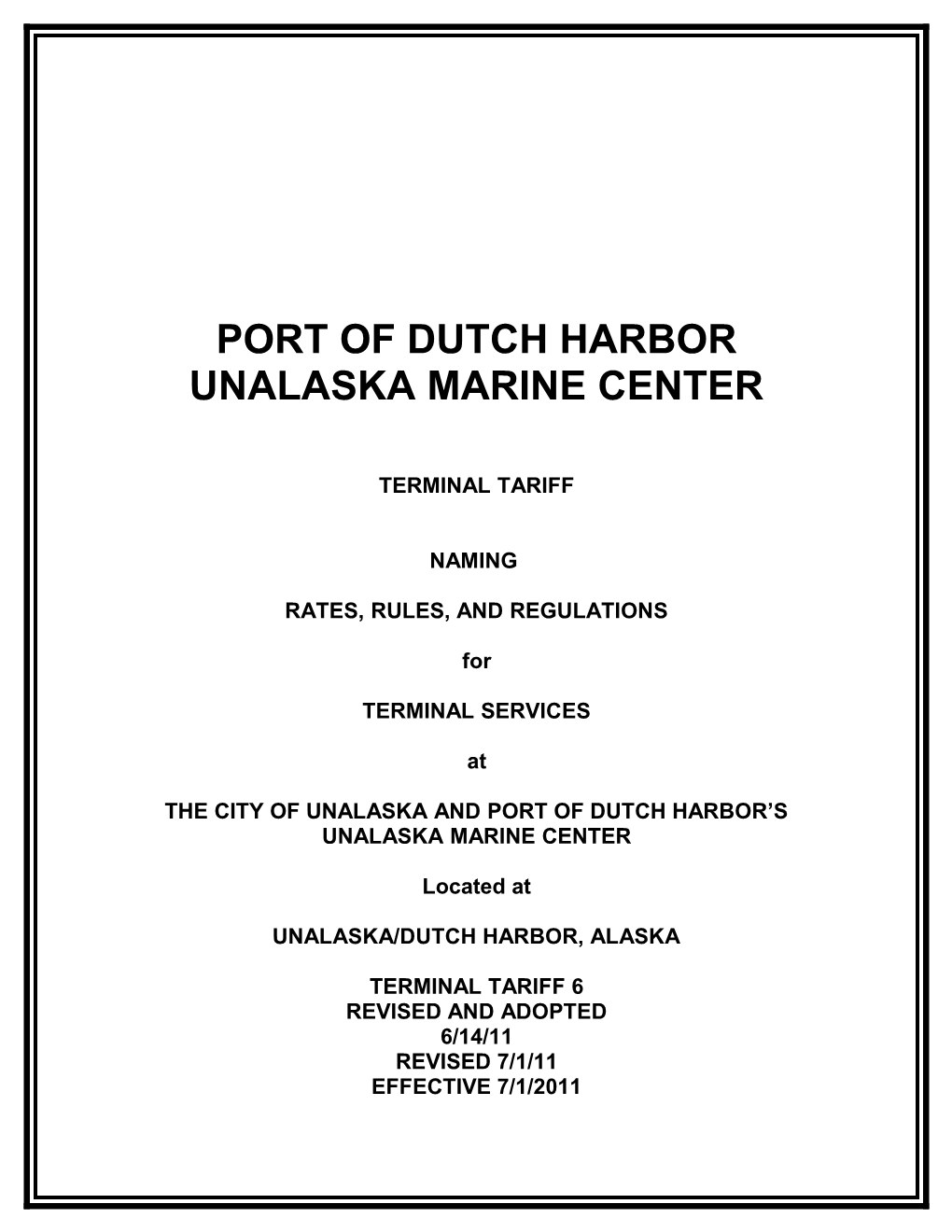 Port of Dutch Harbor