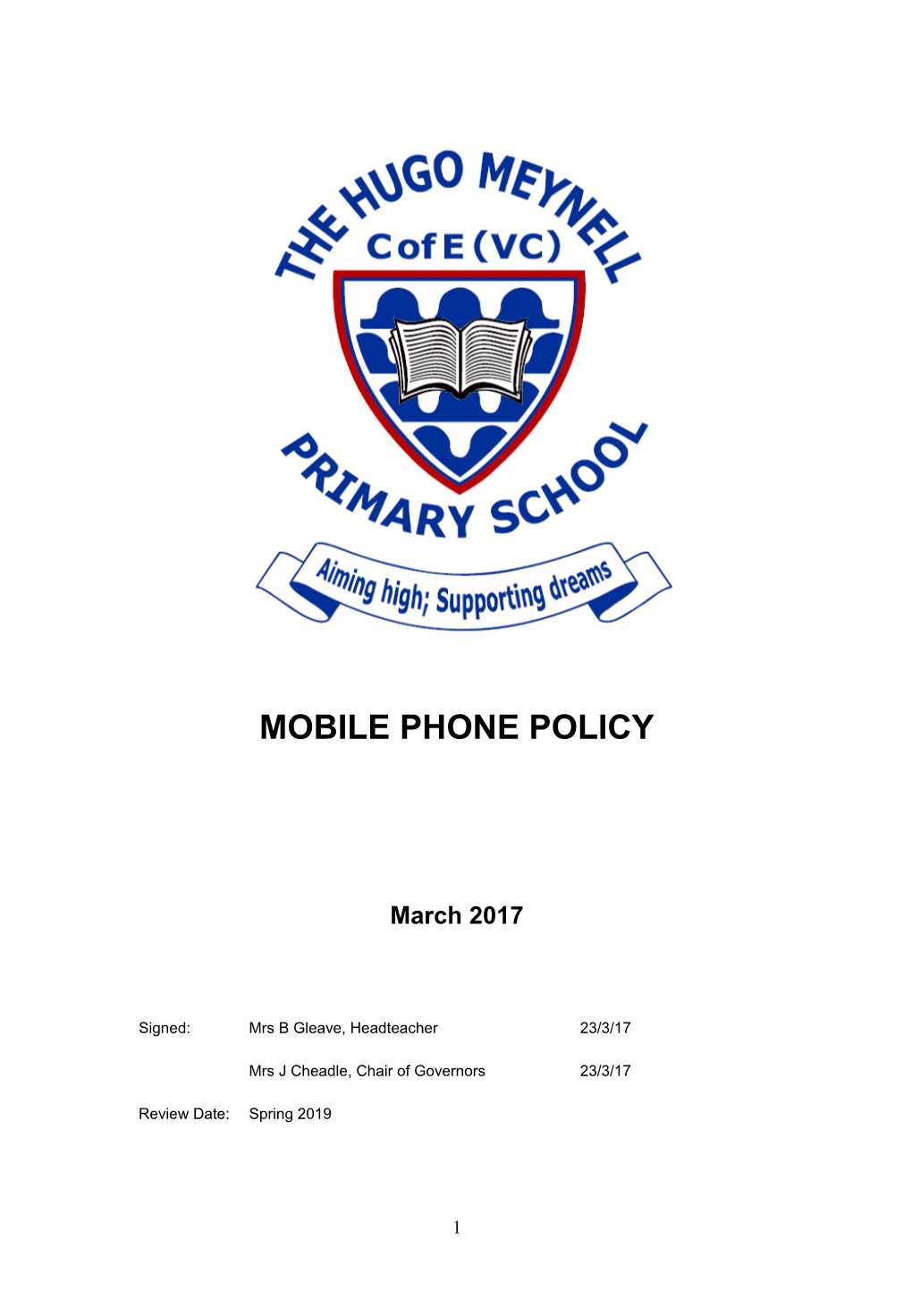 Mobile Phone Policy