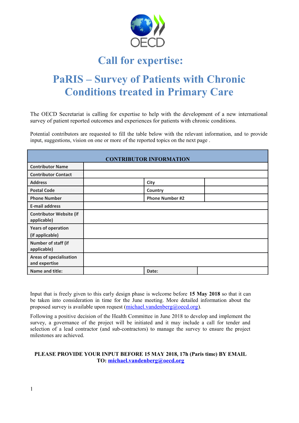 Paris Survey of Patients with Chronic Conditions Treated in Primary Care