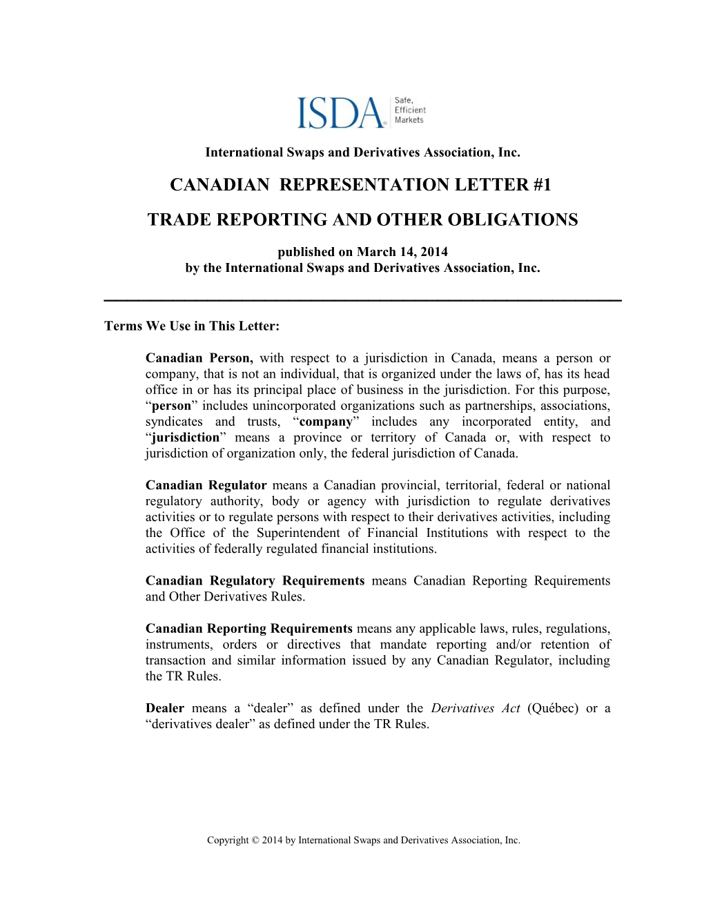 International Swaps and Derivatives Association, Inc s3