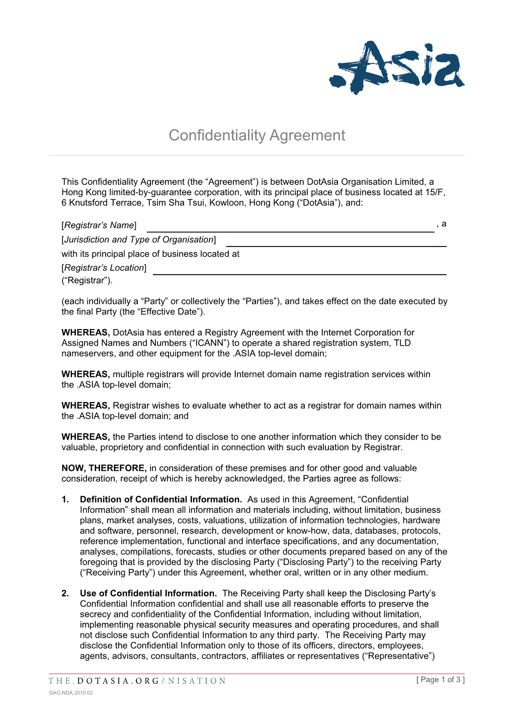 Confidentiality Agreement s12