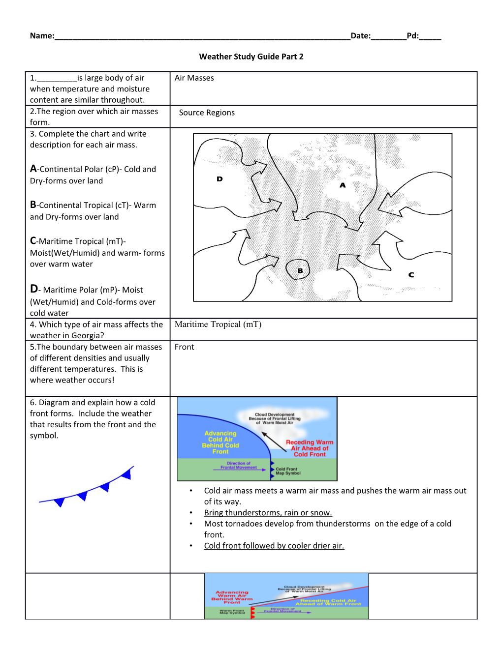 Weather Study Guide Part 2