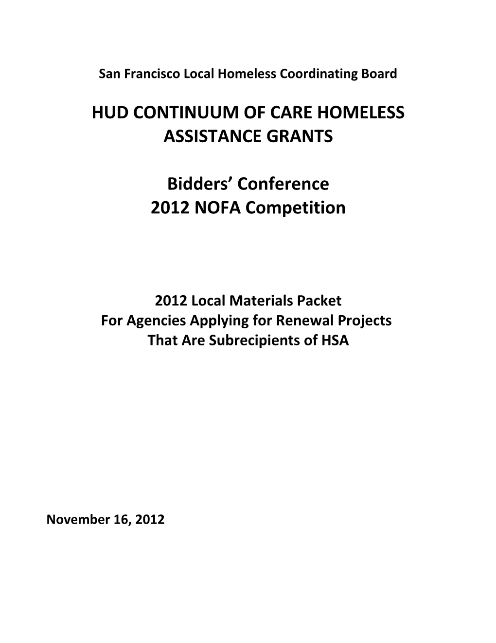 San Francisco Local Homeless Coordinating Board