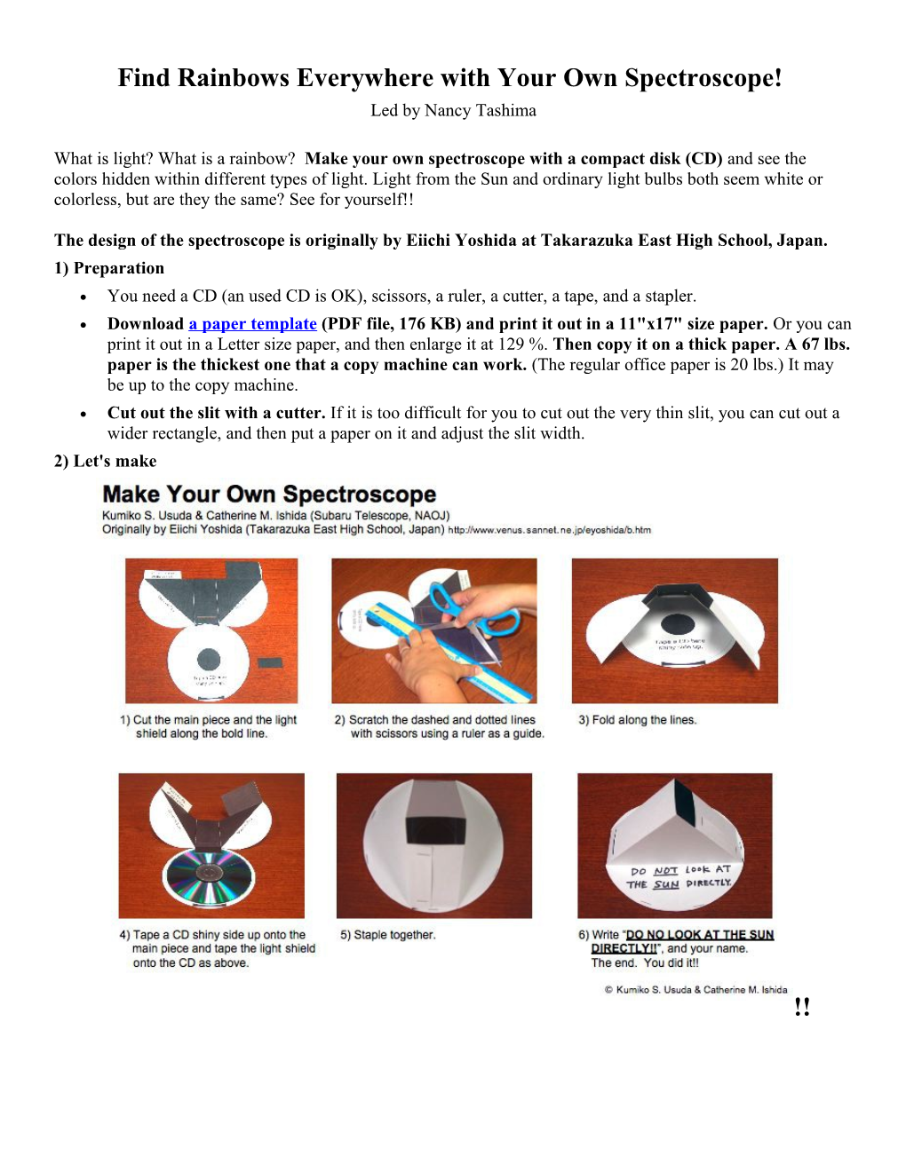 Find Rainbows Everywhere with Your Own Spectroscope!