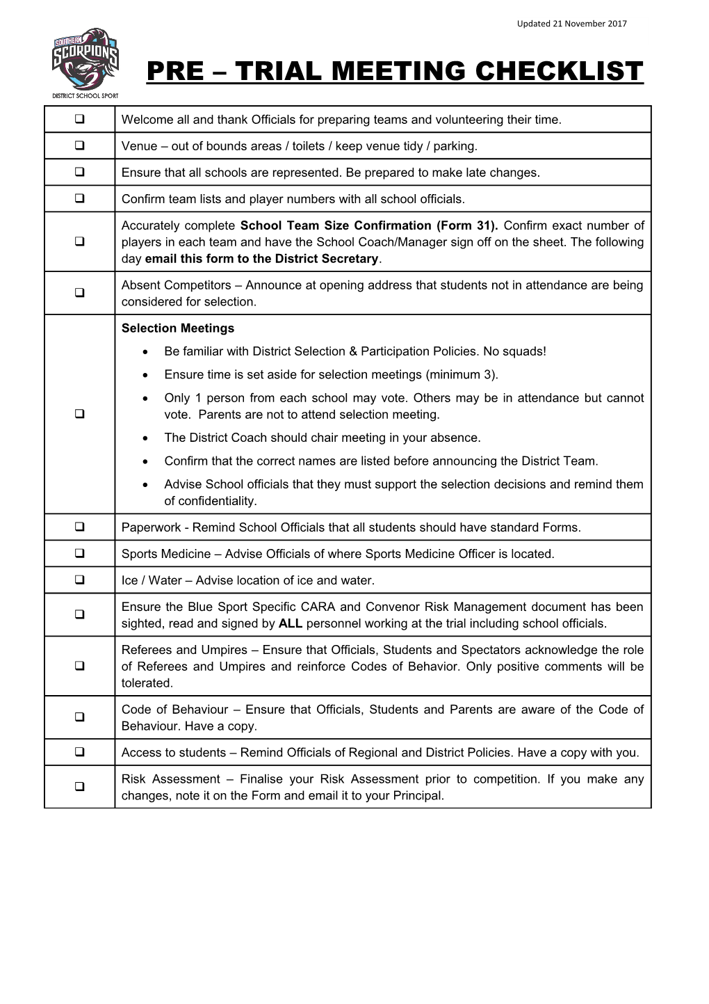 Checklist-Pre-Trial-Meeting-Southern-Scorpions