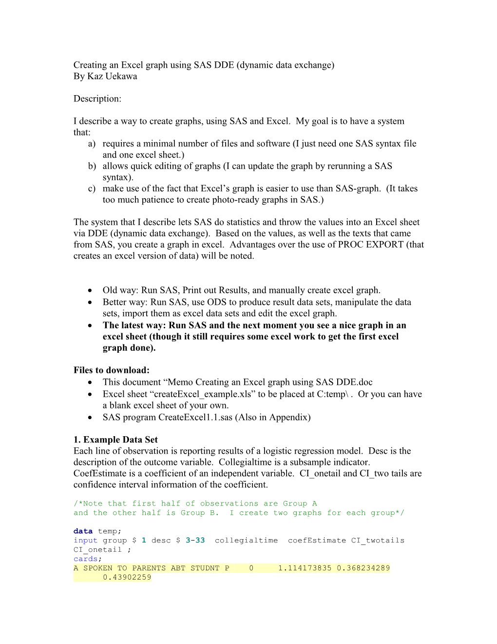 Creating an Excel Graph Using SAS DDE (Dynamic Data Exchange)