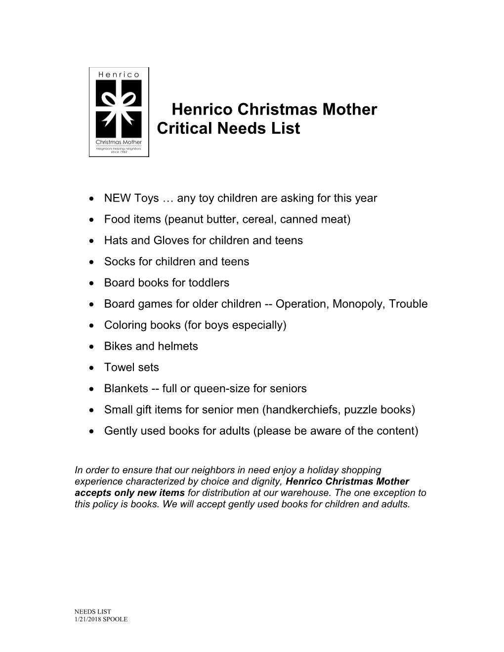 Henrico Christmas Mother