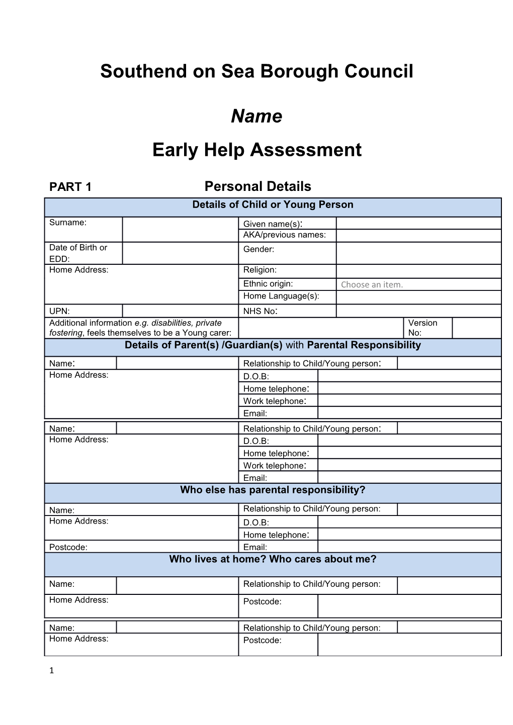 Early Help Assessment s1
