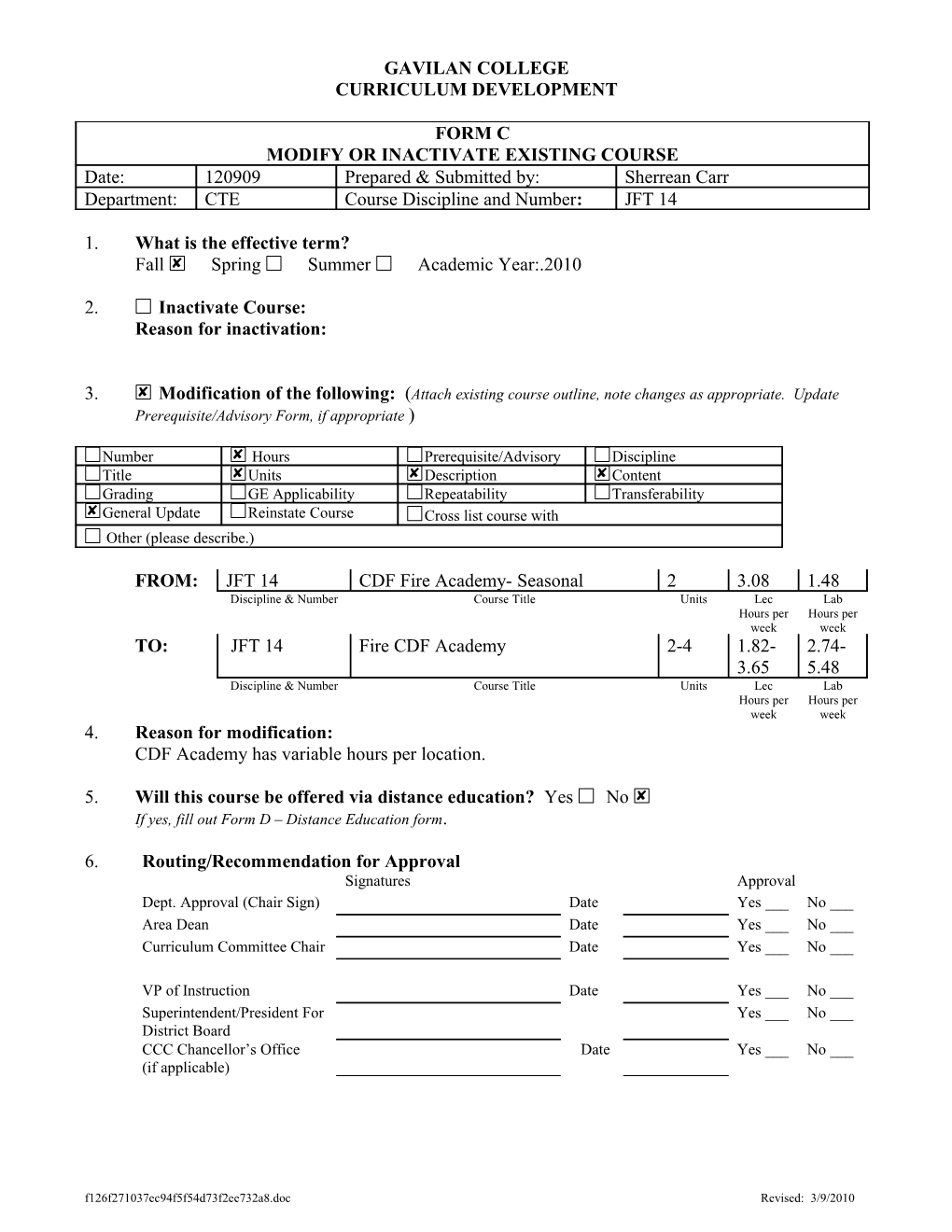 Course Discipline and s22