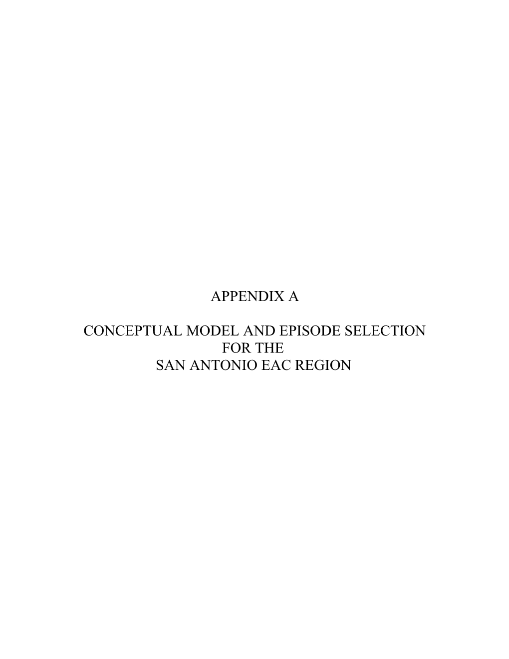 Conceptual Model and Episode Selection for The