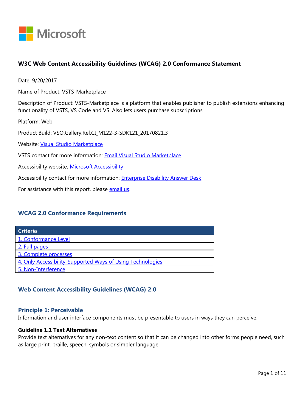 W3C Web Content Accessibility Guidelines (WCAG) 2.0 Conformance Statement s7