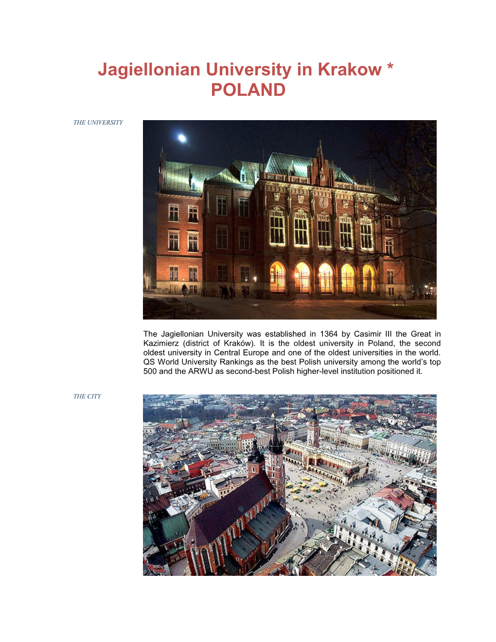 Courses Taught in Polish Within Degree Programs