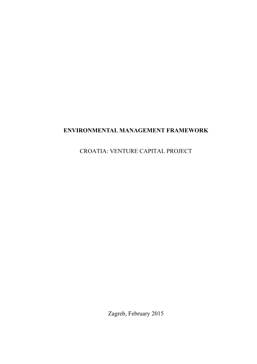 Environmental Management Framework