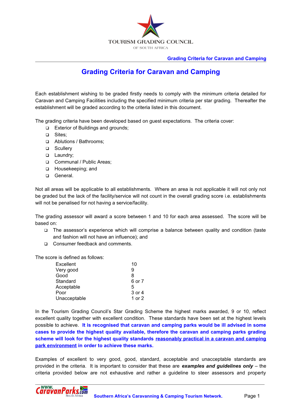 Grading Criteria for Serviced Accommodation