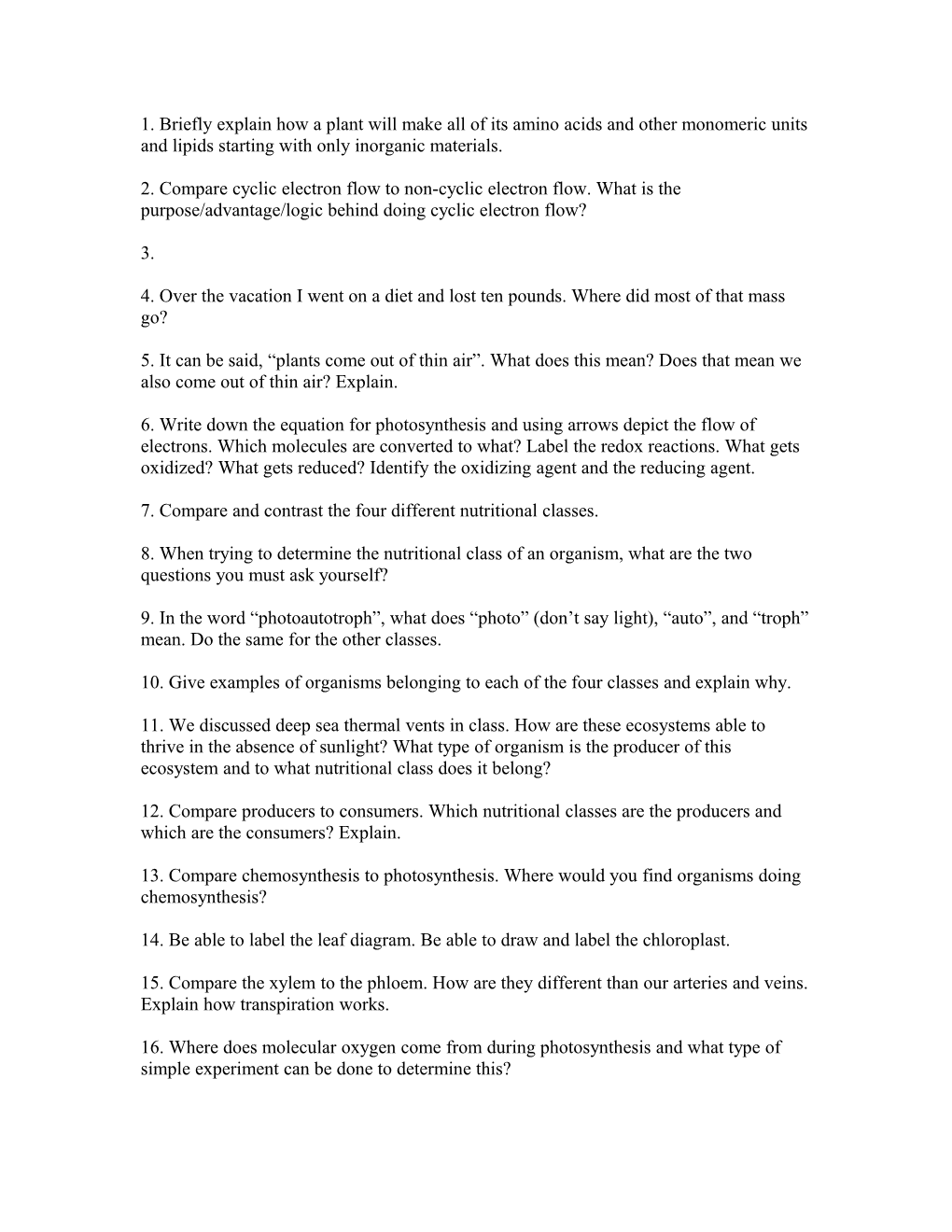 Exam 1 Q2 Review Sheet