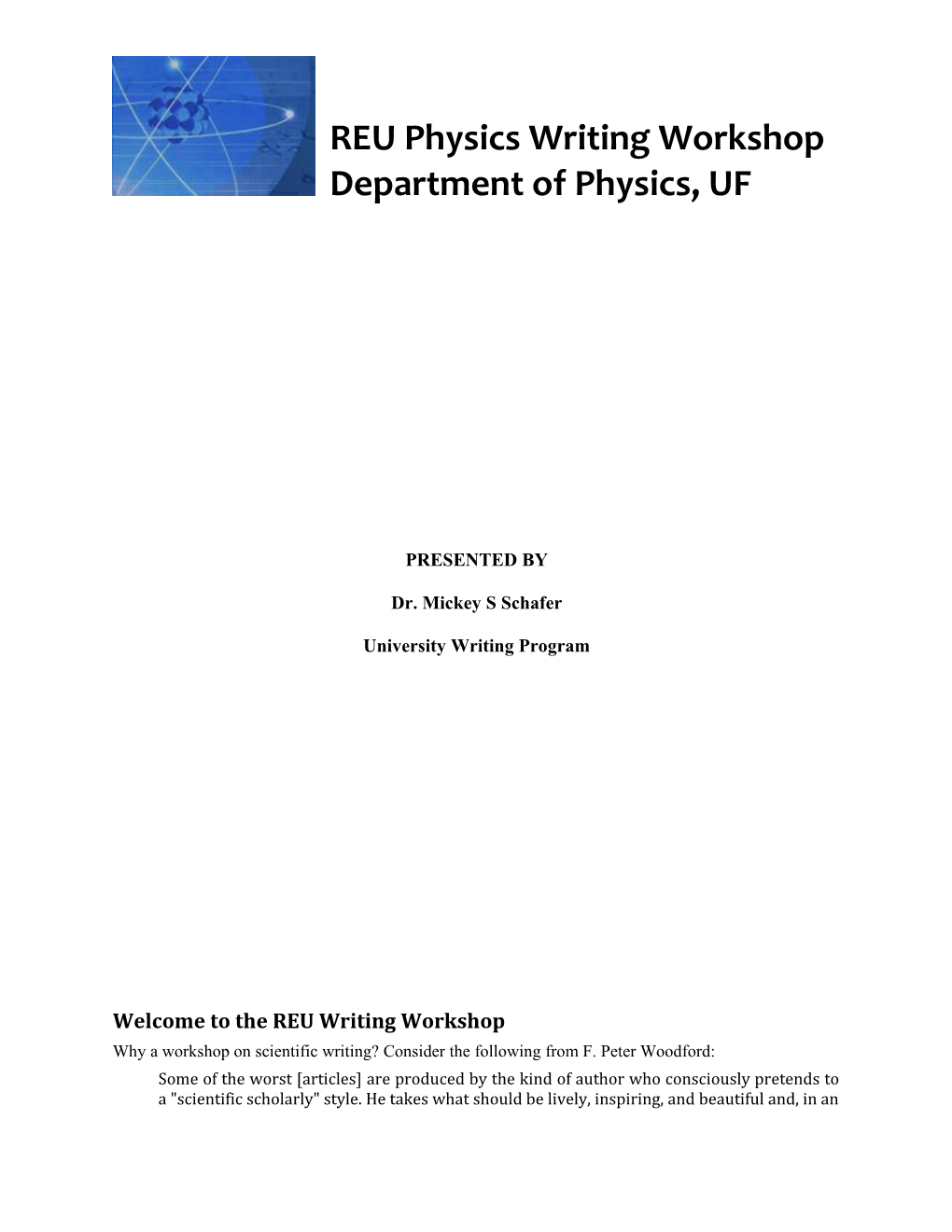 Scientific Writing Workshop