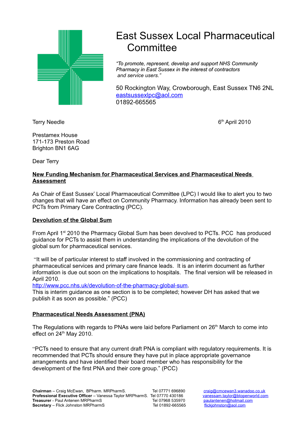 East Sussex Local Pharmaceutical Committee