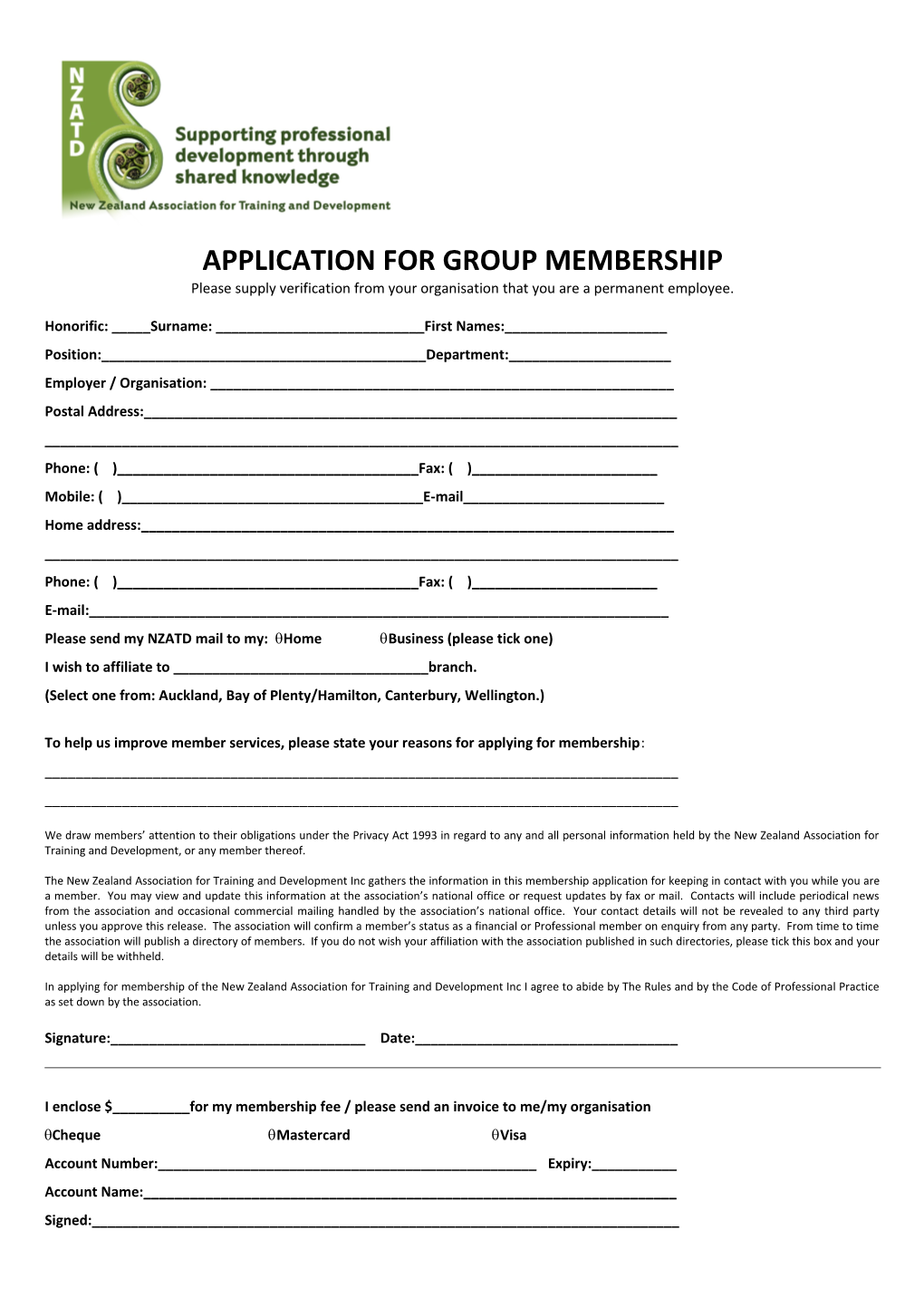 Application for Membership s1