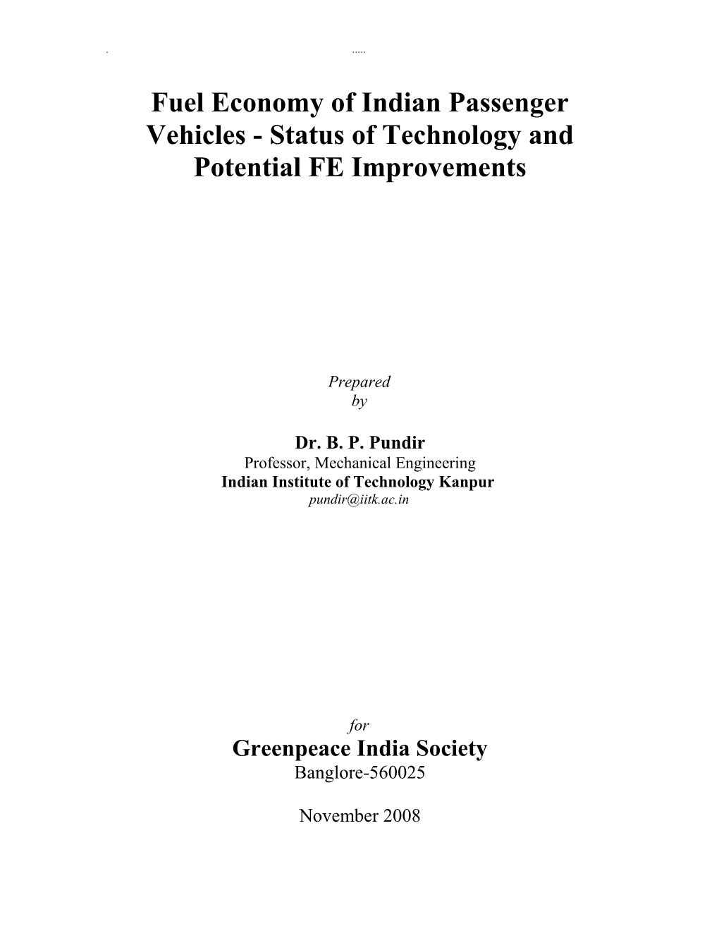 Fuel Economy Report-Greenpeace