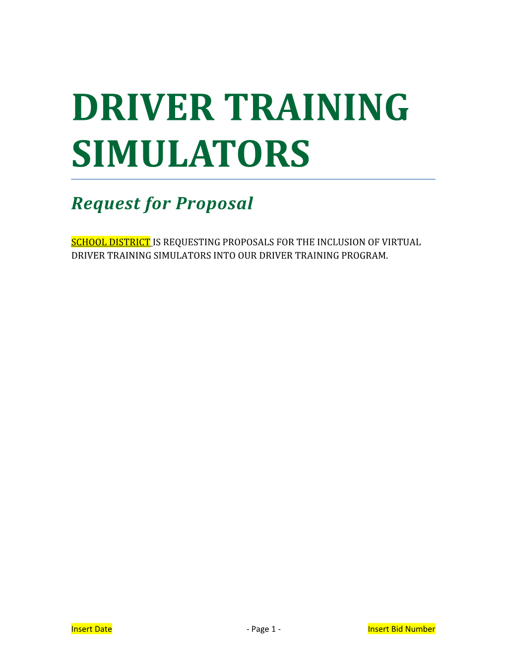 Driver Training Simulators